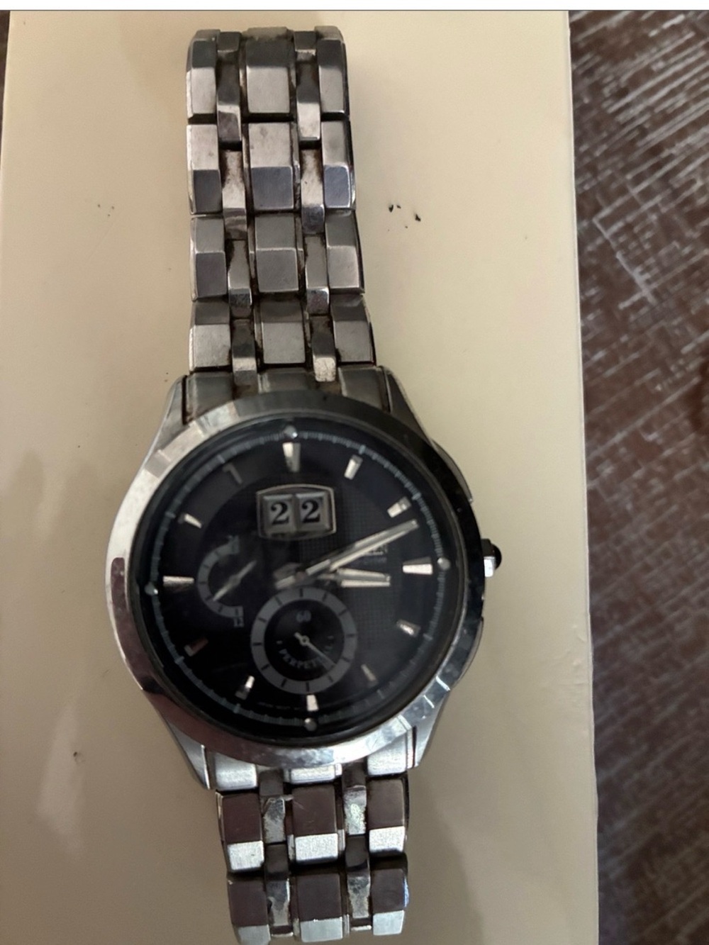 Citizen Men's Silver Stainless Steel Watch with Black Dial